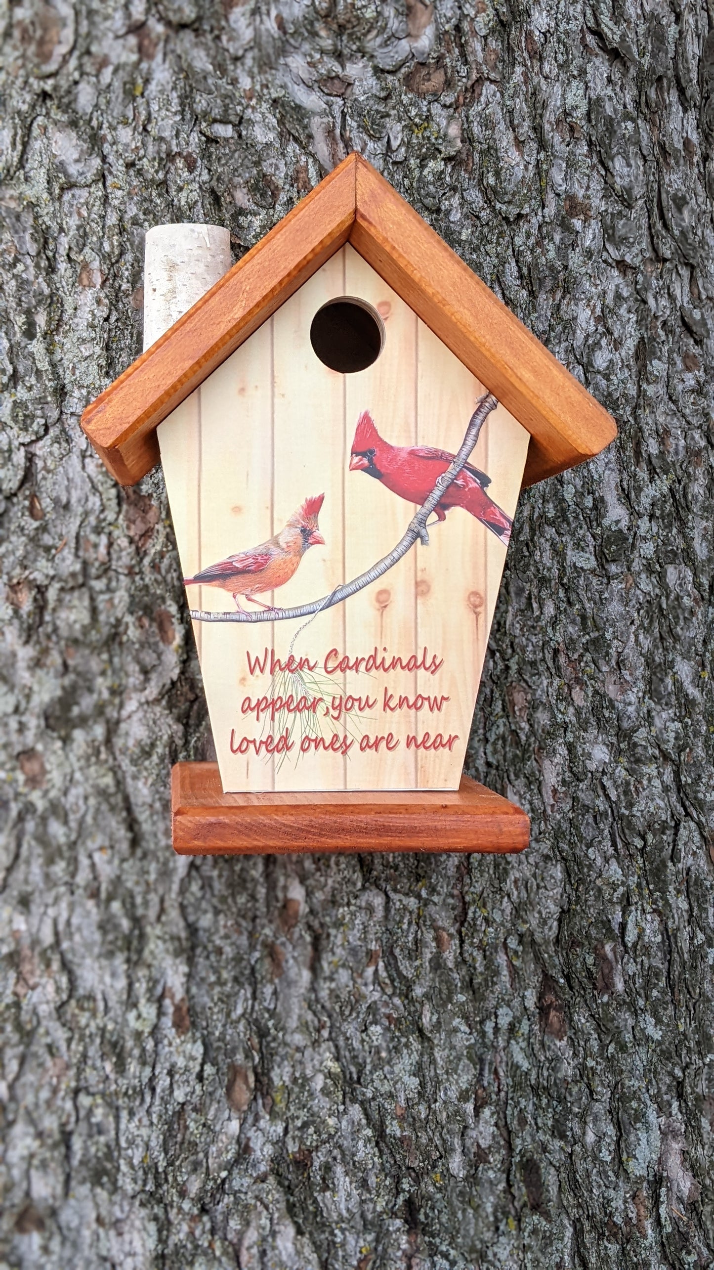 Memorial Cardinals Appear Birdhouse