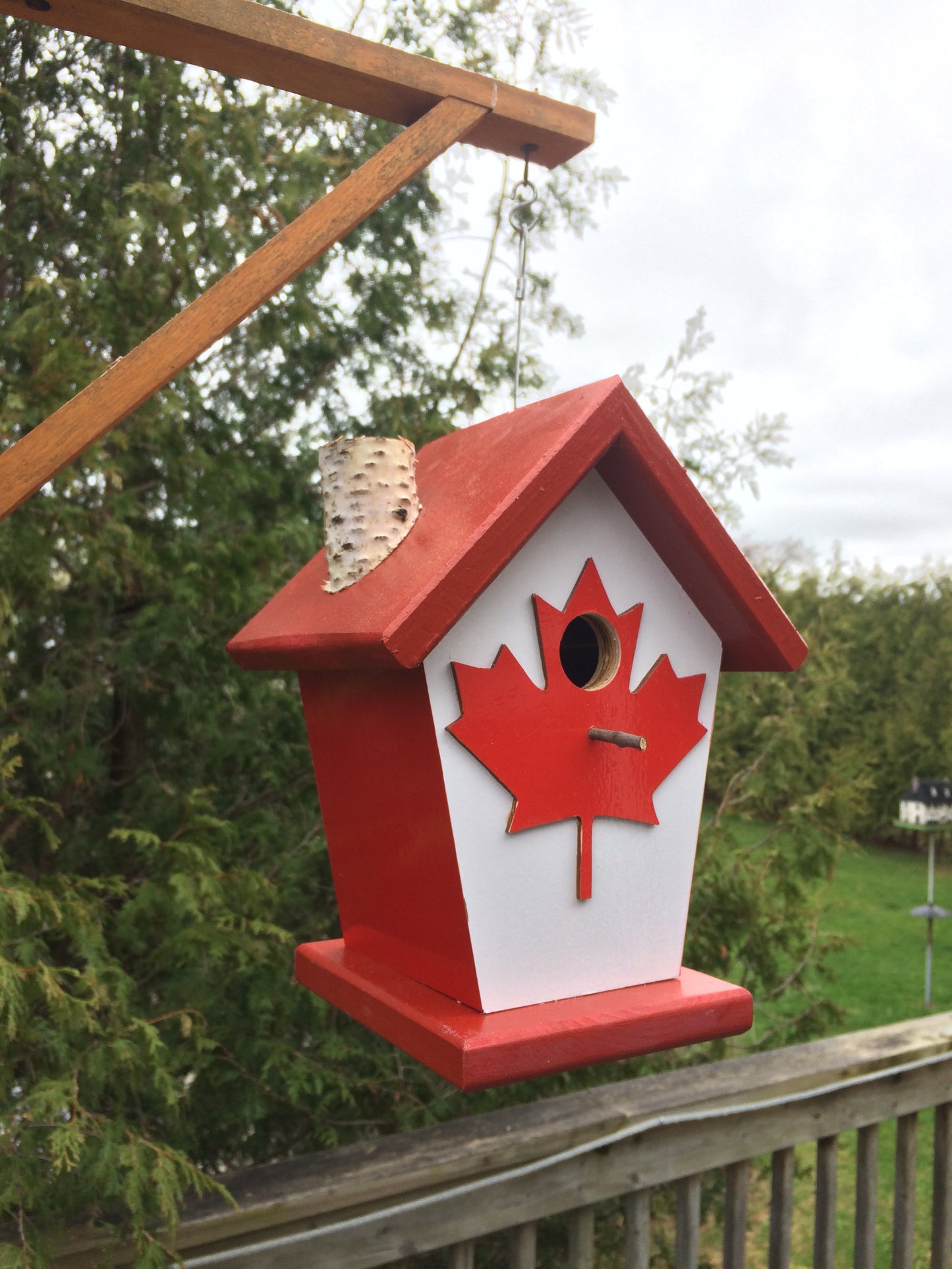 Canada Flag 3-D Wrapped Four Sides Birdhouse