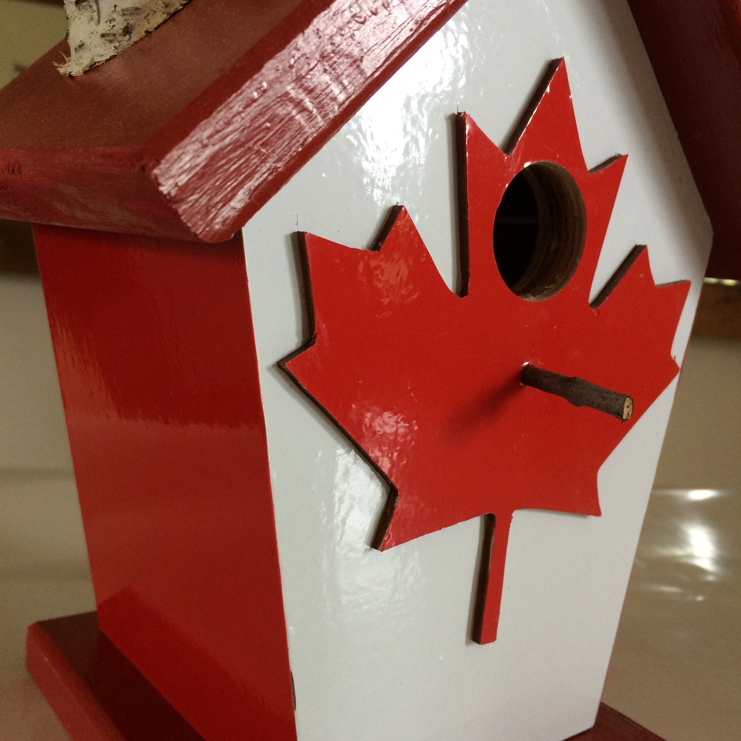 Canada Flag 3-D Wrapped Four Sides Birdhouse