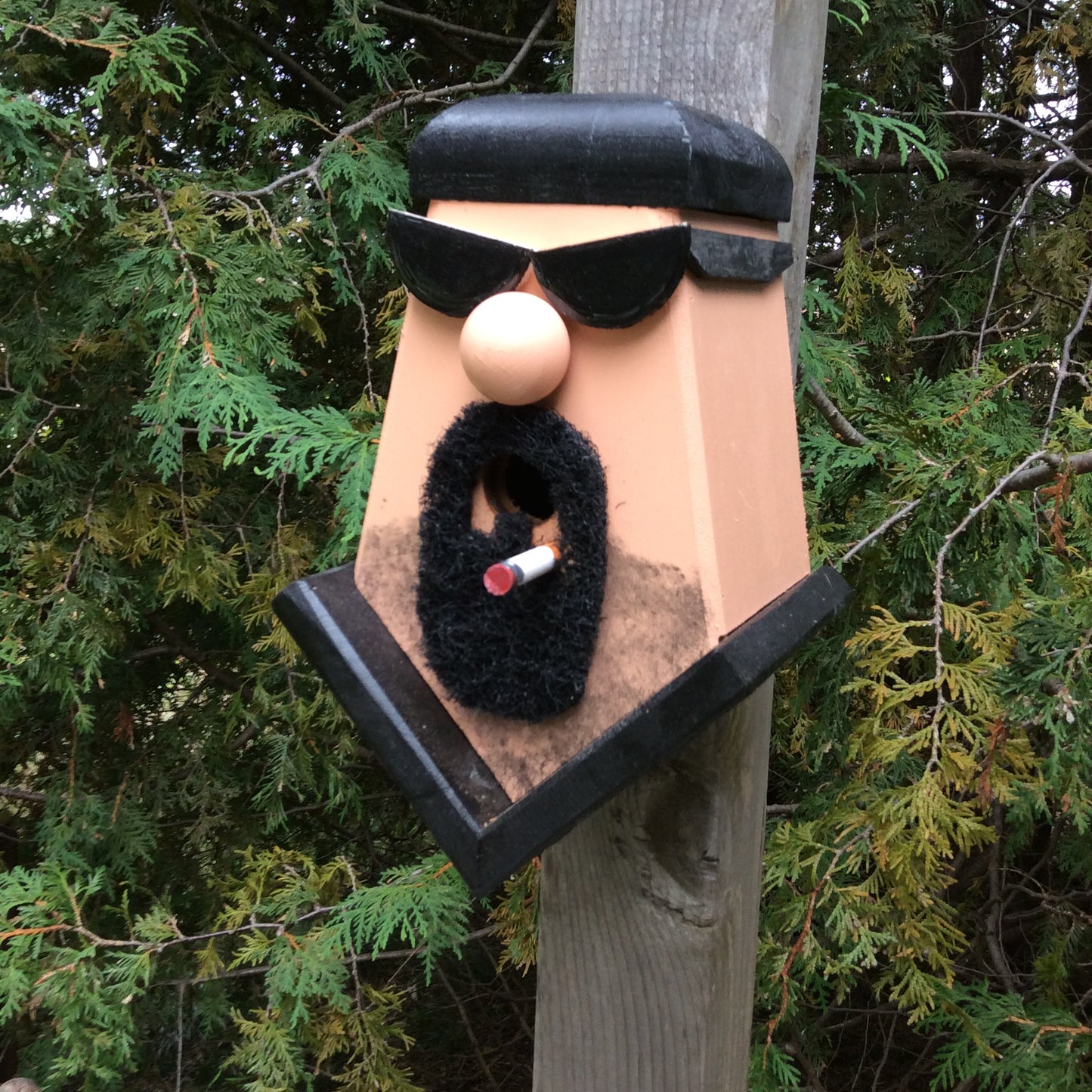 Biker Dude With Cigarette Birdhouse