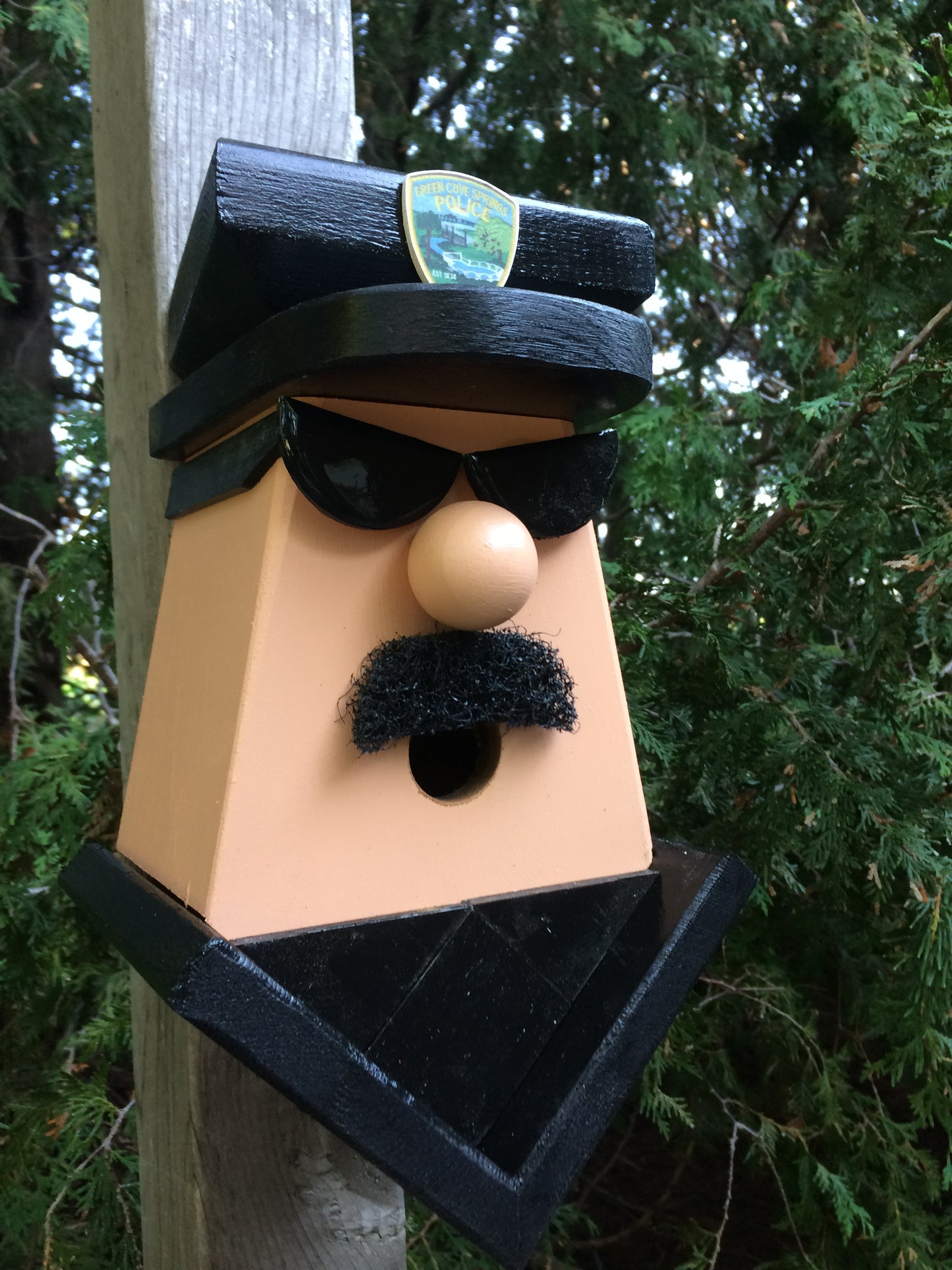 Police Officer Black Tie Birdhouse