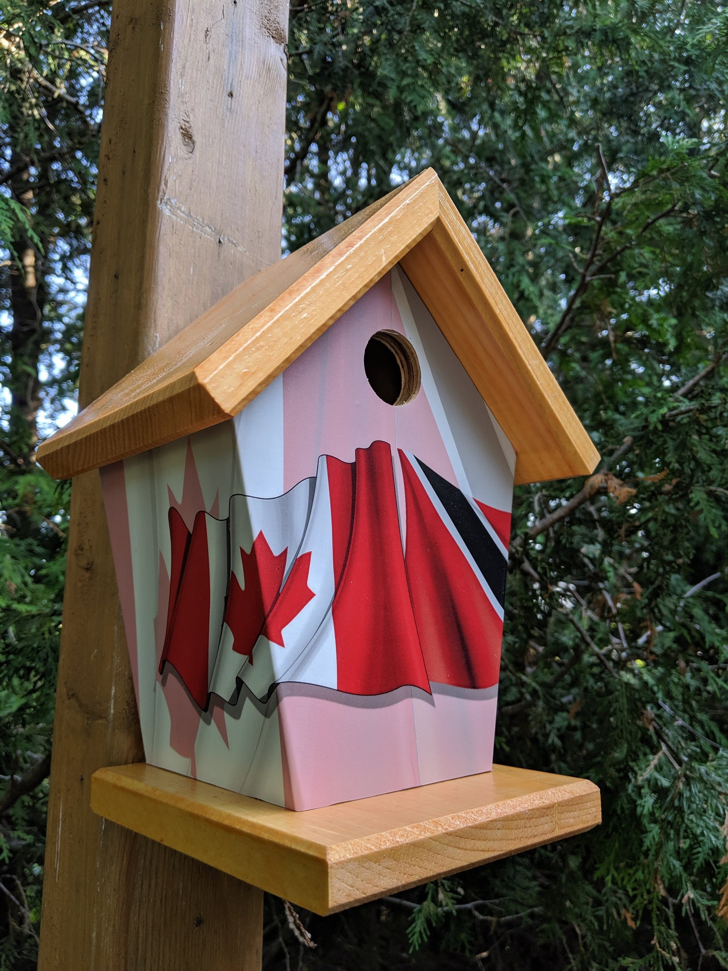 Canada Trinidad flag Birdhouse