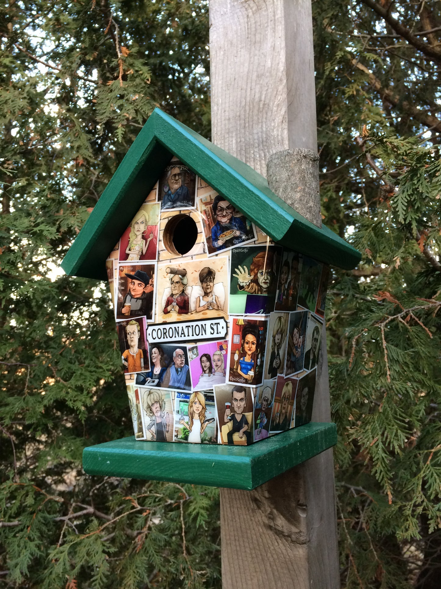Coronation Street Birdhouse Green roof and base