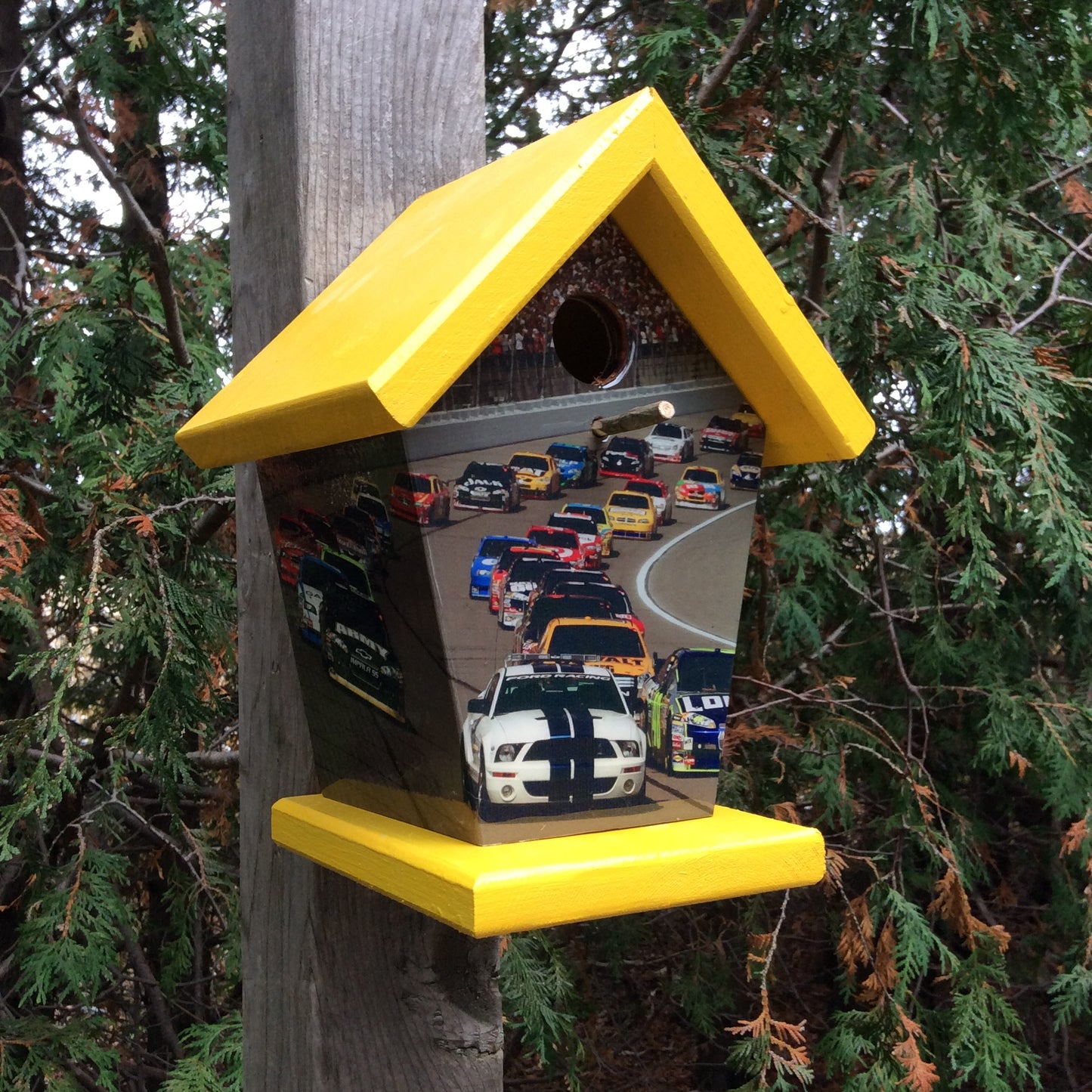 Nascar (Yellow Roof) Birdhouse Sports