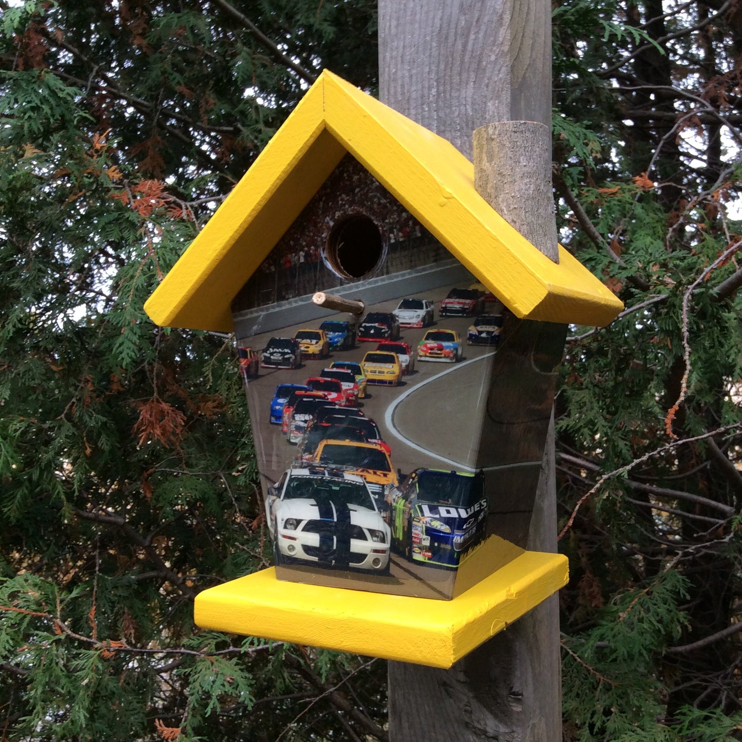 Nascar (Yellow Roof) Birdhouse Sports