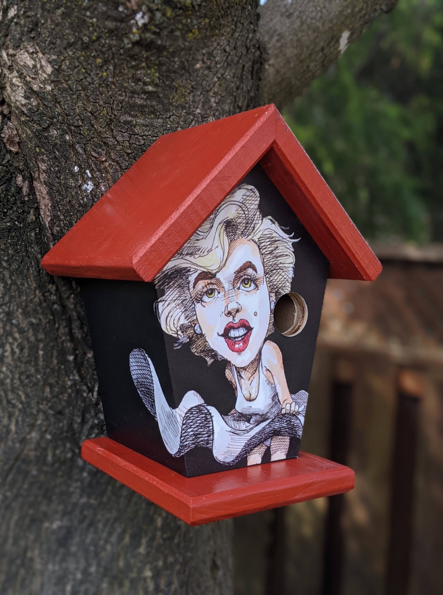 Marilyn Monroe Birdhouse Artwork by Phil Mallette