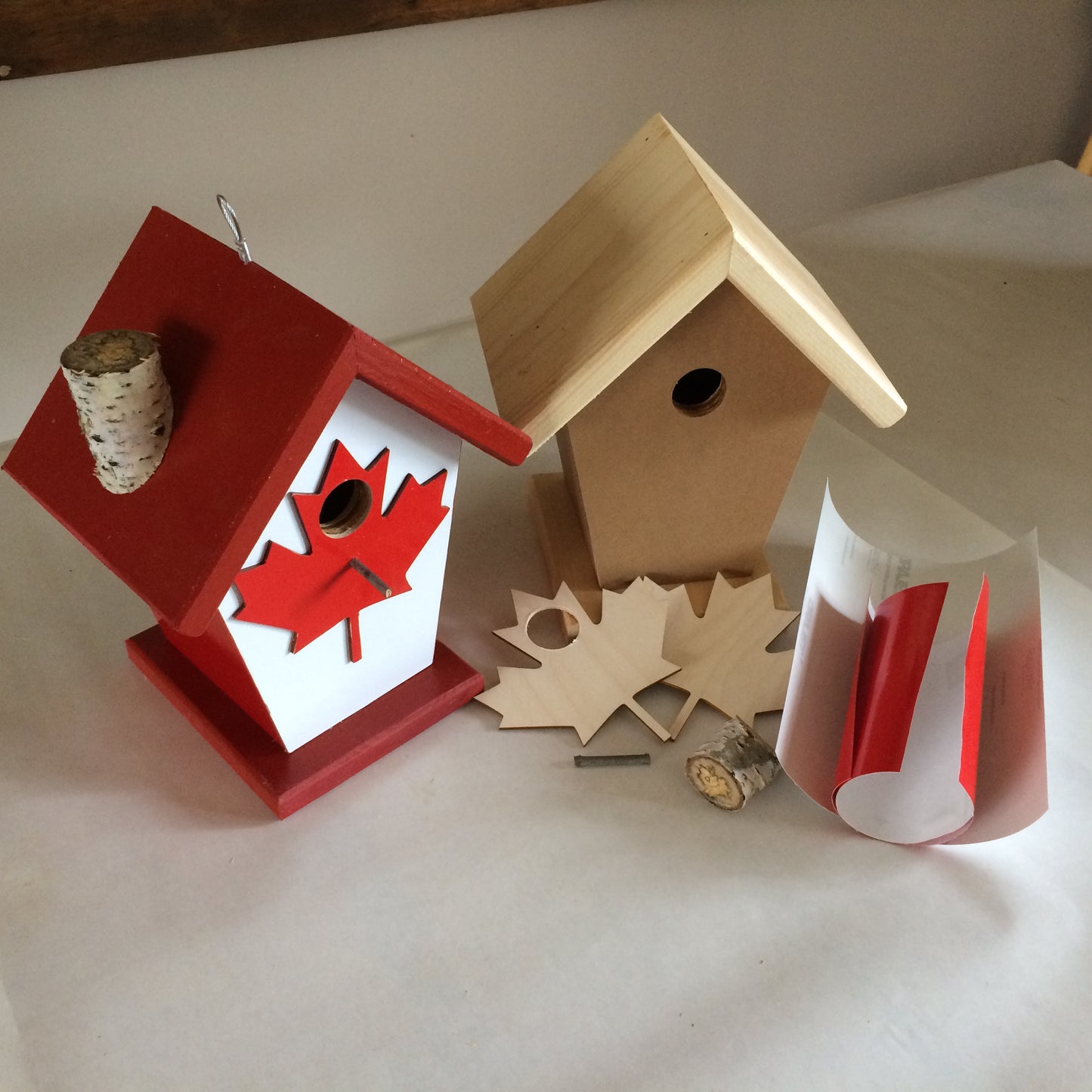 Canada Flag 3-D Wrapped Four Sides Birdhouse