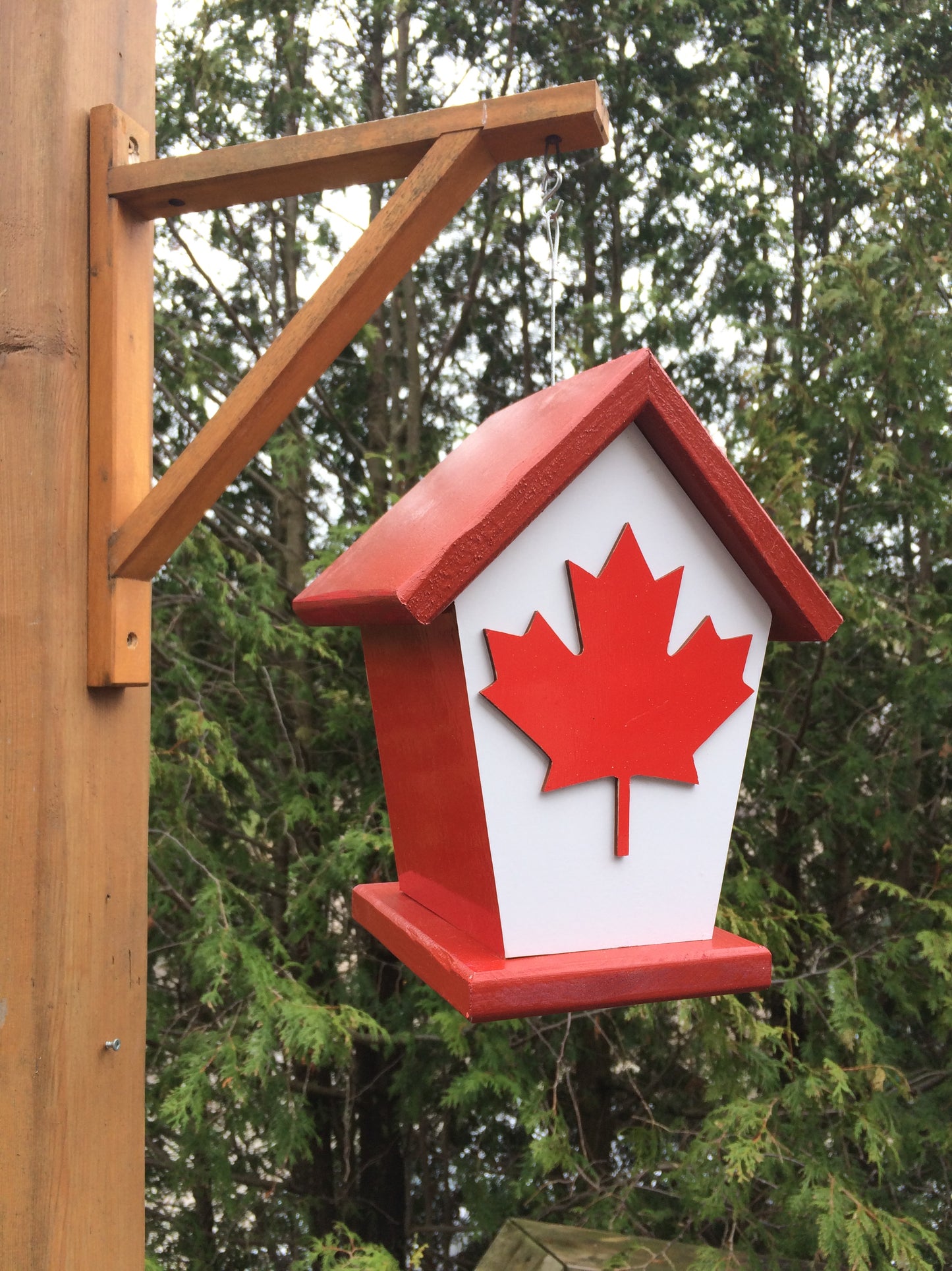 Canada Flag 3-D Wrapped Four Sides Birdhouse