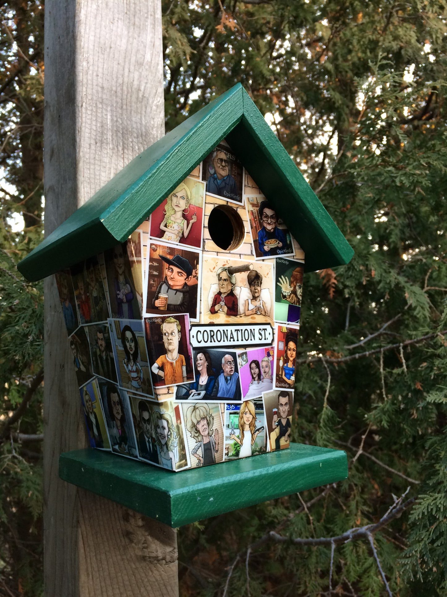 Coronation Street Birdhouse Green roof and base
