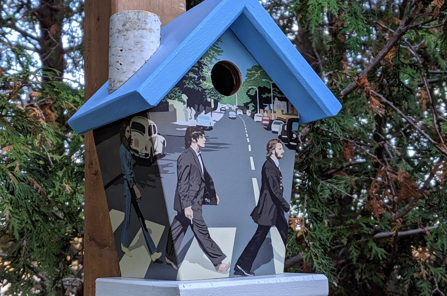 Beatles Abbey Road Blue & White Music Birdhouse