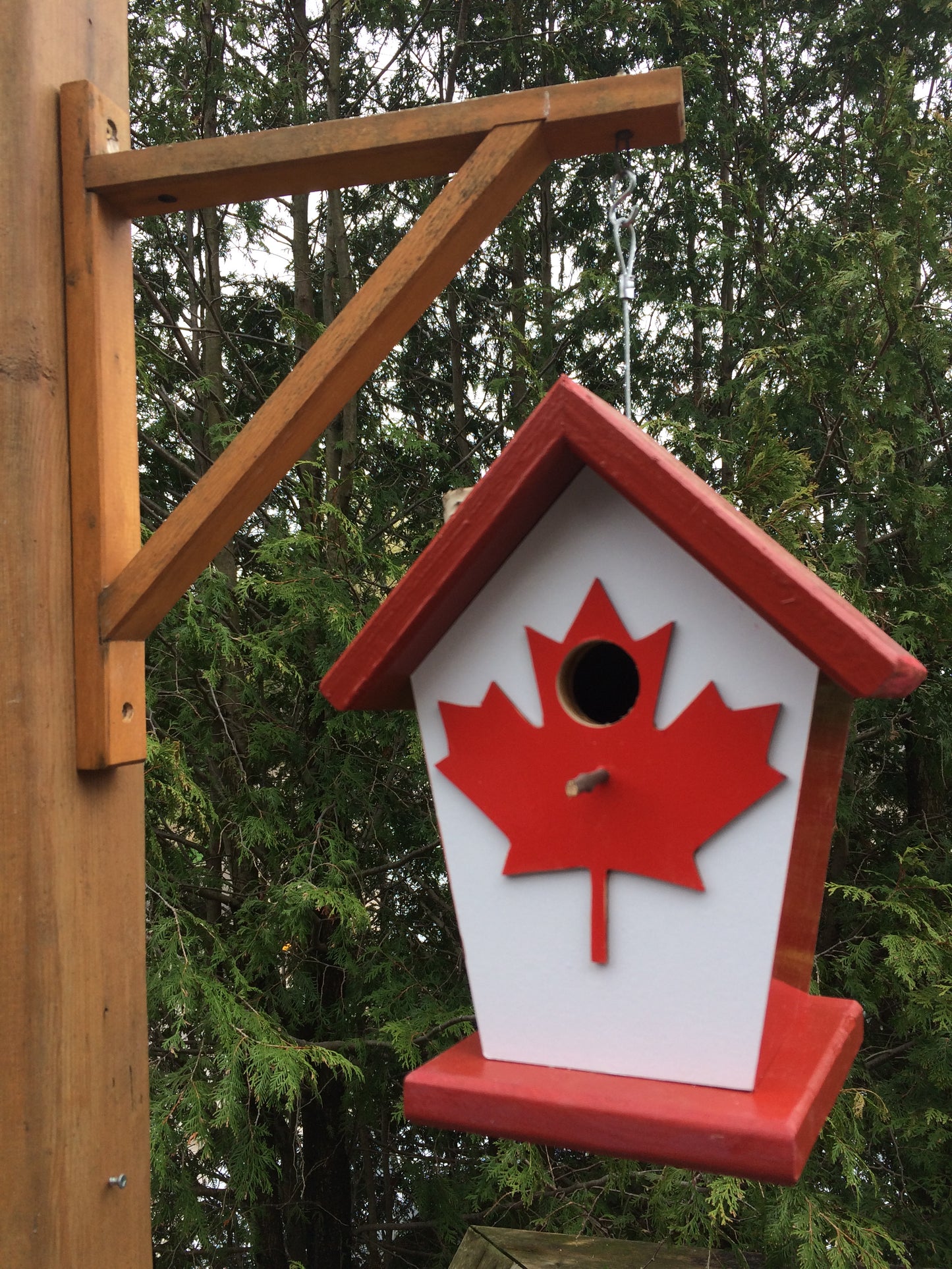 Canada Flag 3-D Wrapped Four Sides Birdhouse