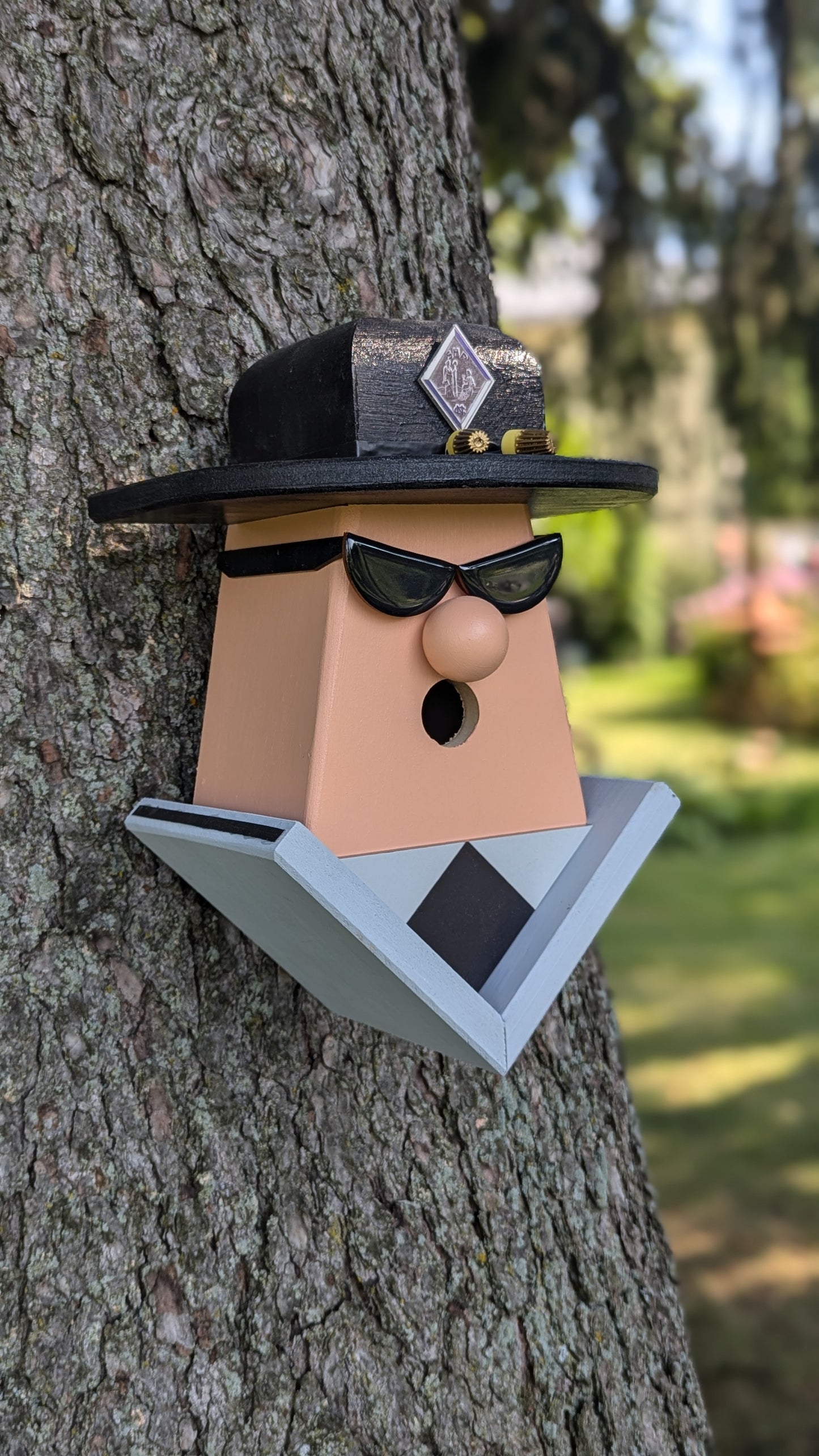 North Carolina State Trooper Upside Down Birdhouse