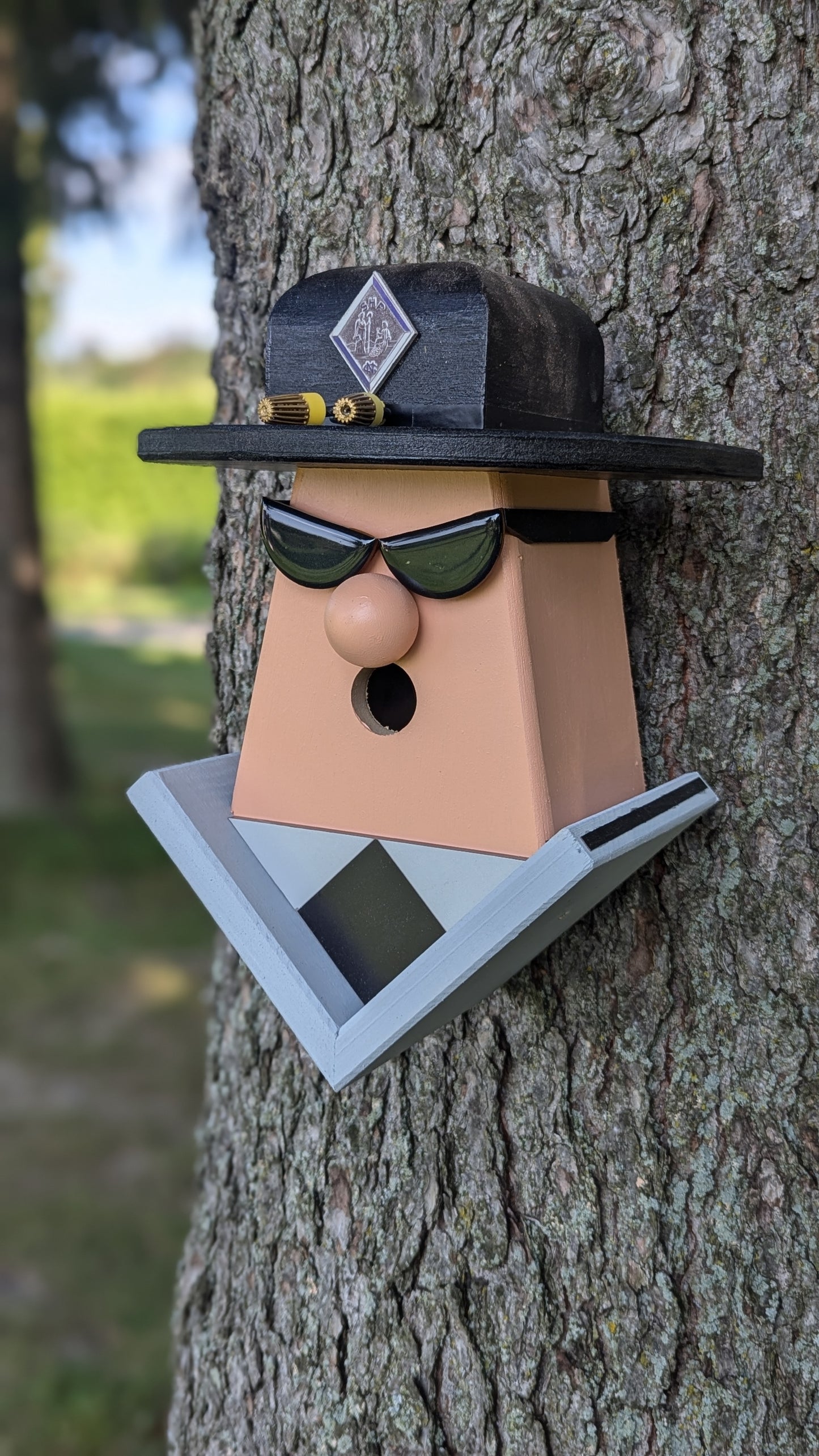 North Carolina State Trooper Upside Down Birdhouse