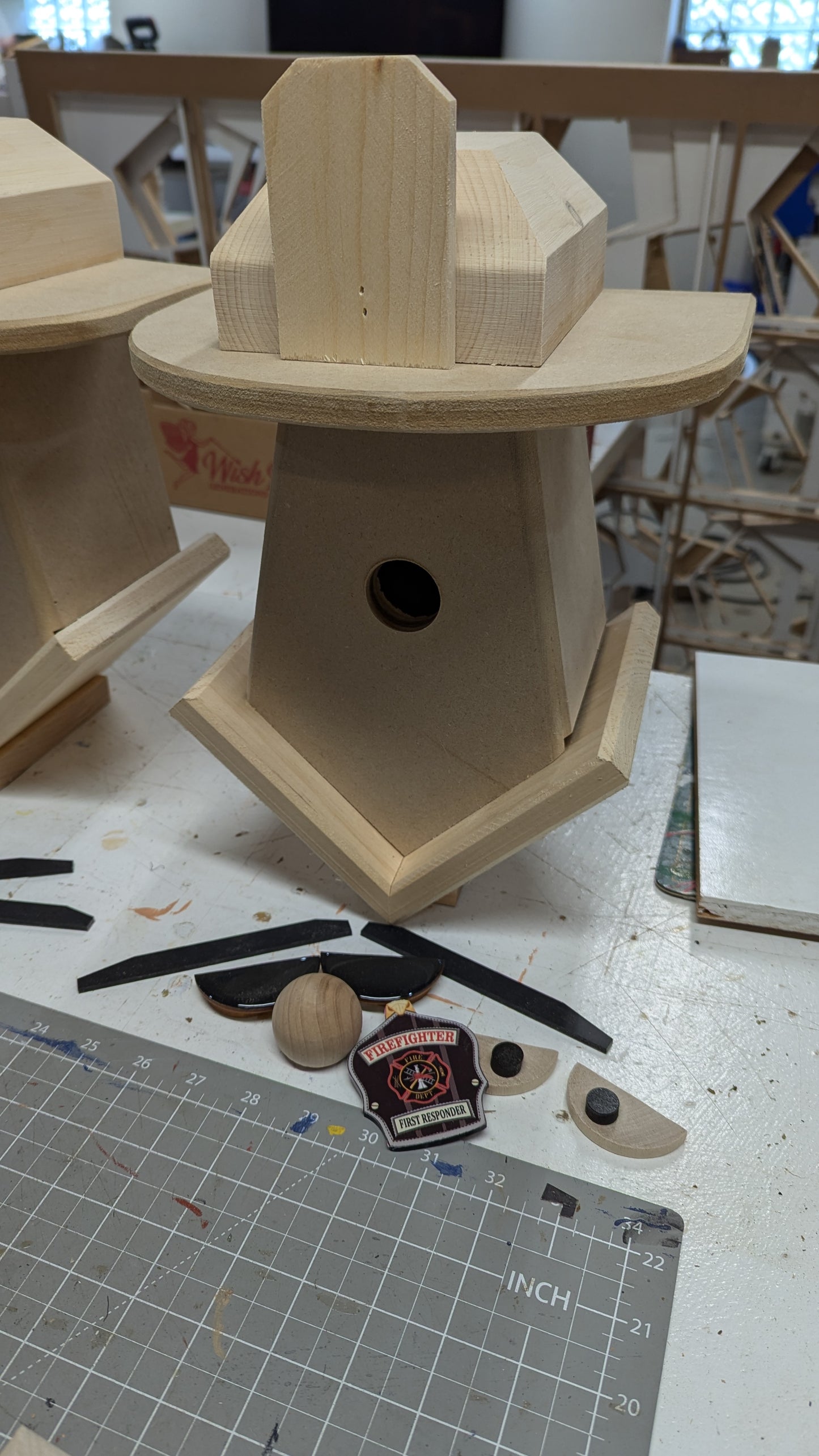 Fire Fighter Unpainted Birdhouse