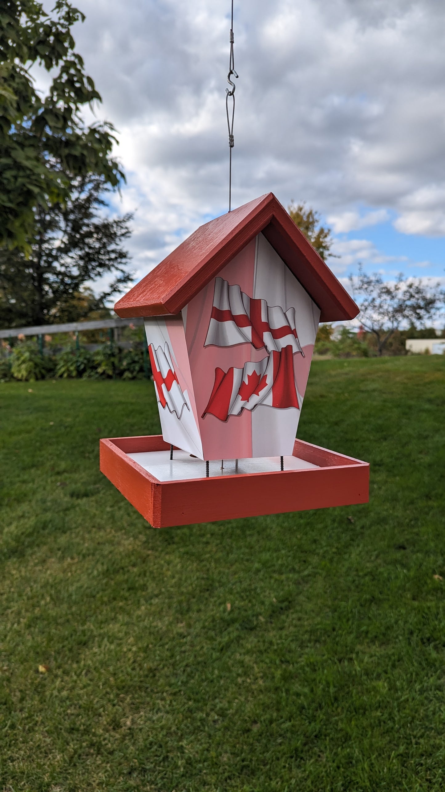 Canadian and England Flag Bird Feeder