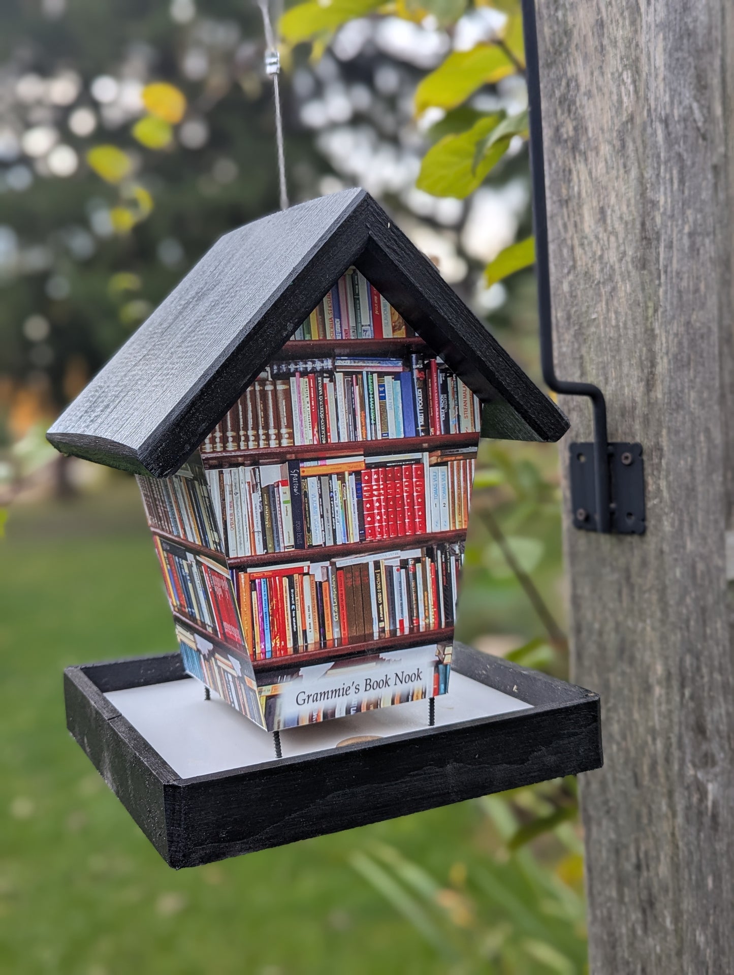 Book nook feeder personalized name
