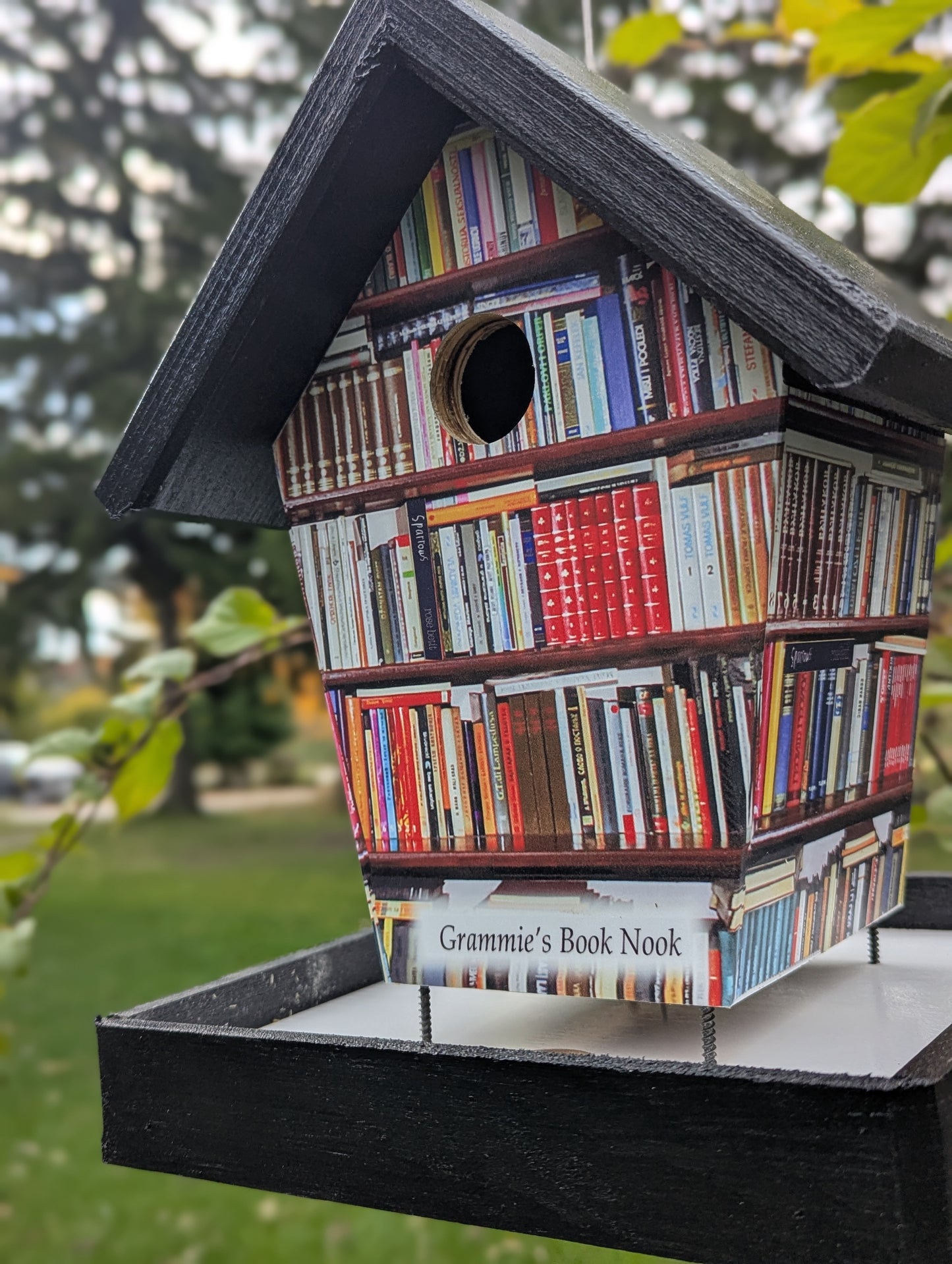 Book nook feeder personalized name