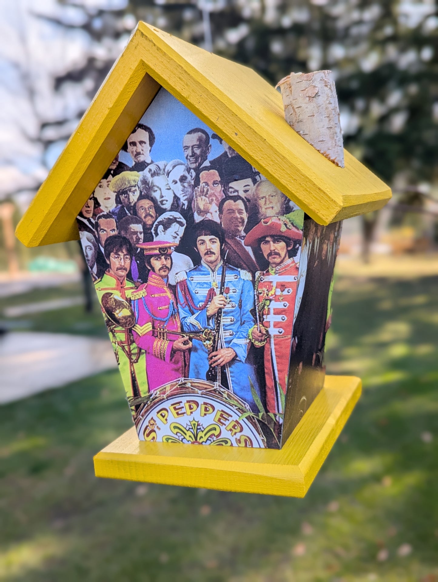 Beatles Sergeant Pepper Four Sided Birdhouse.