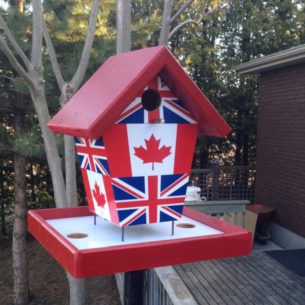 Canada & England Flags Bird Feeder
