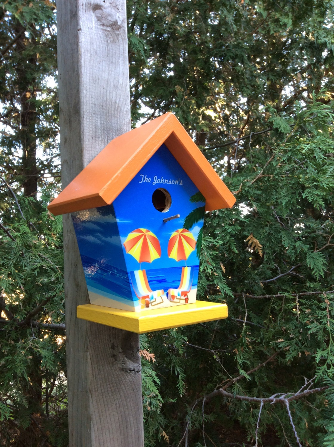 Custom (Beach Scene) Birdhouse/Feeder