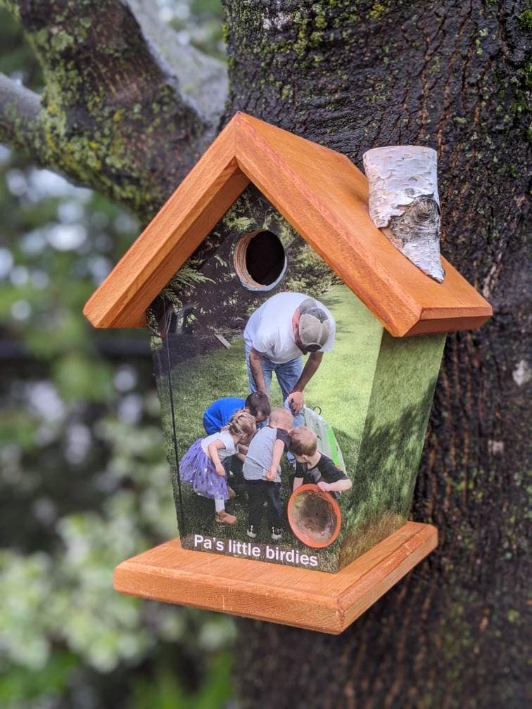 Personalized (1 image wrapped) Birdhouse