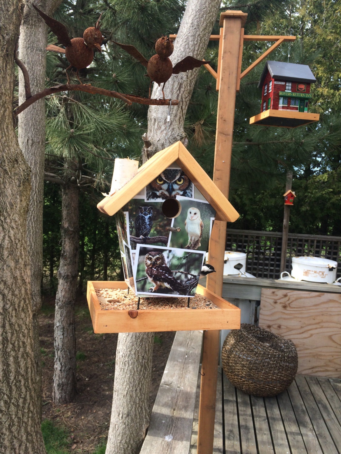 Owl Birdhouse Bird Feeder