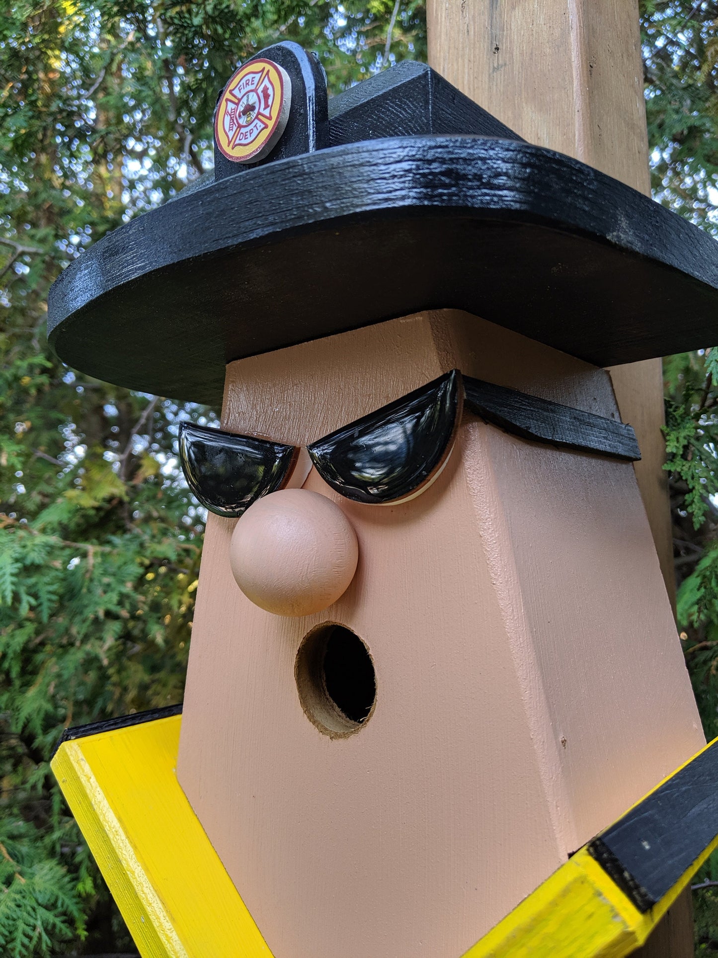 Fire Fighter with Sunglasses Birdhouse