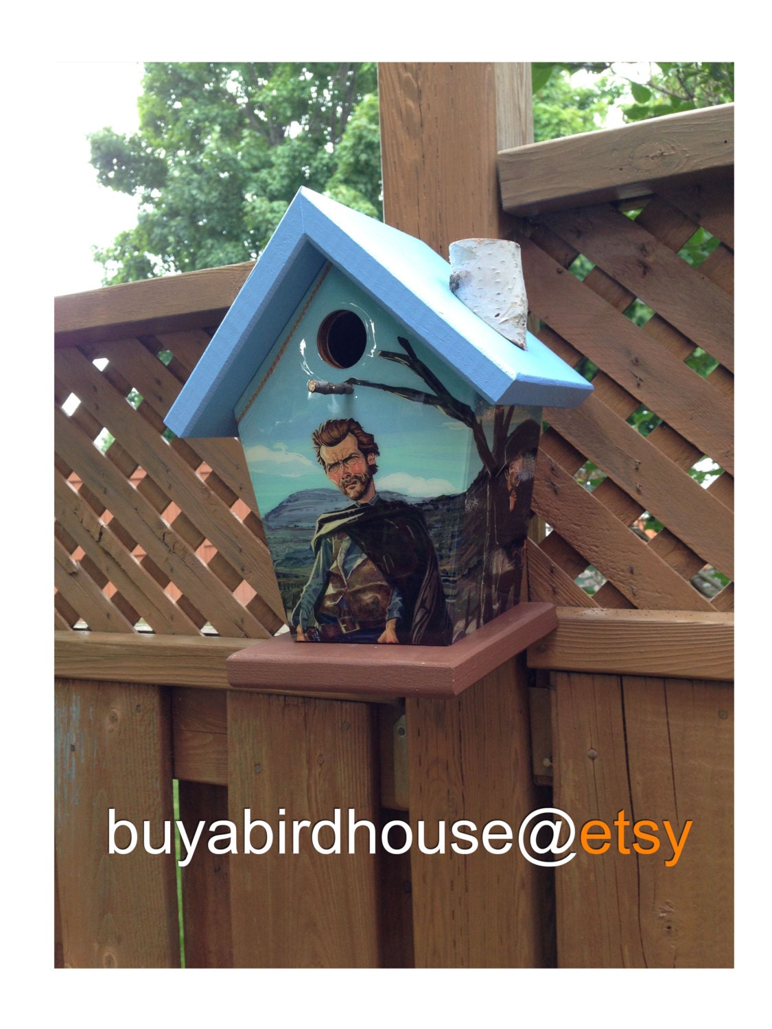 Clint Eastwood (Blue Roof) Birdhouse