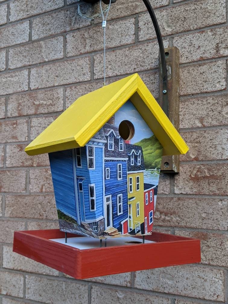 St John's Newfoundland Jelly Bean Row Bird Feeder/Birdhouse