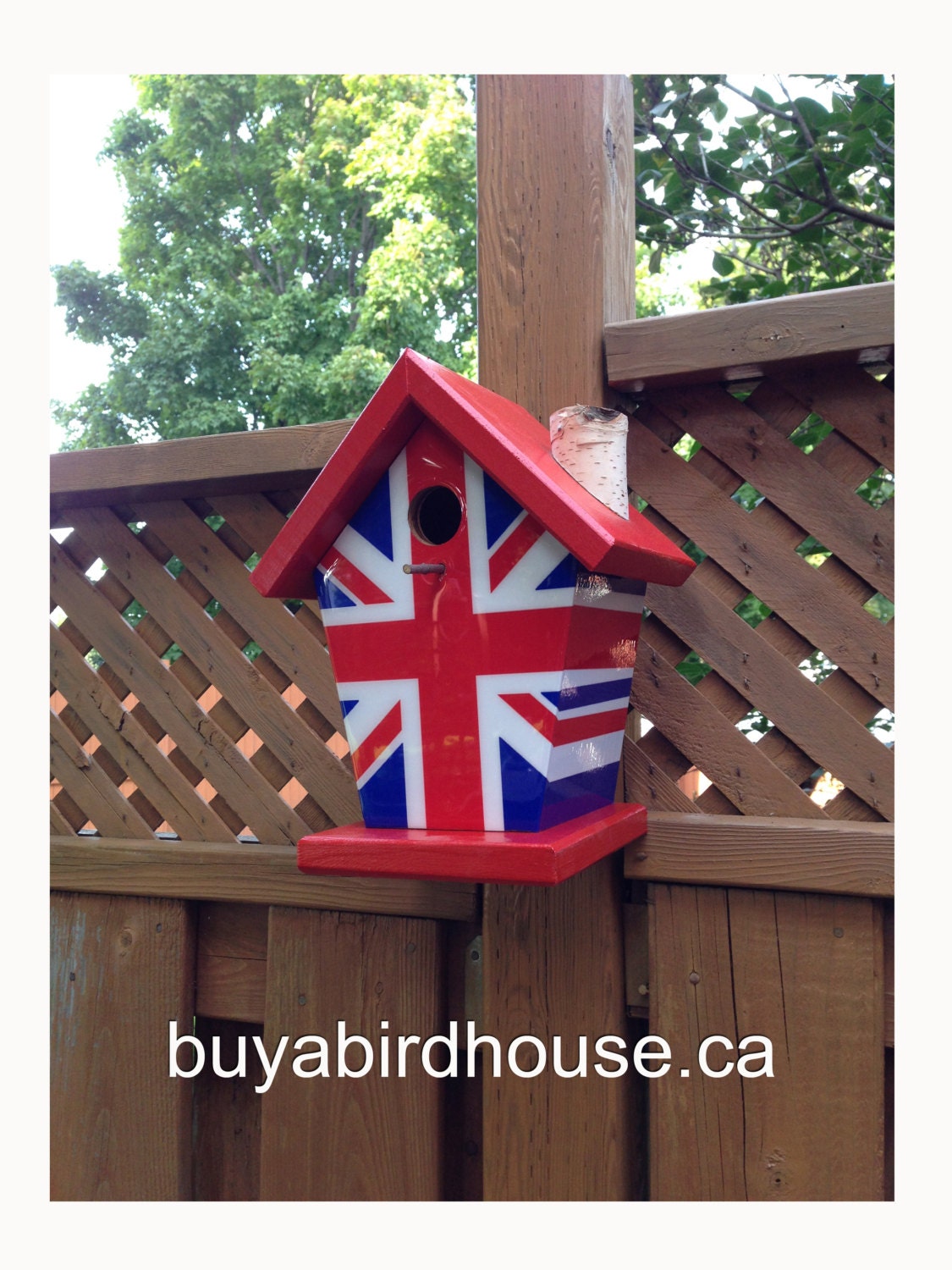 Union Jack(Red Roof) Birdhouse/Feeder