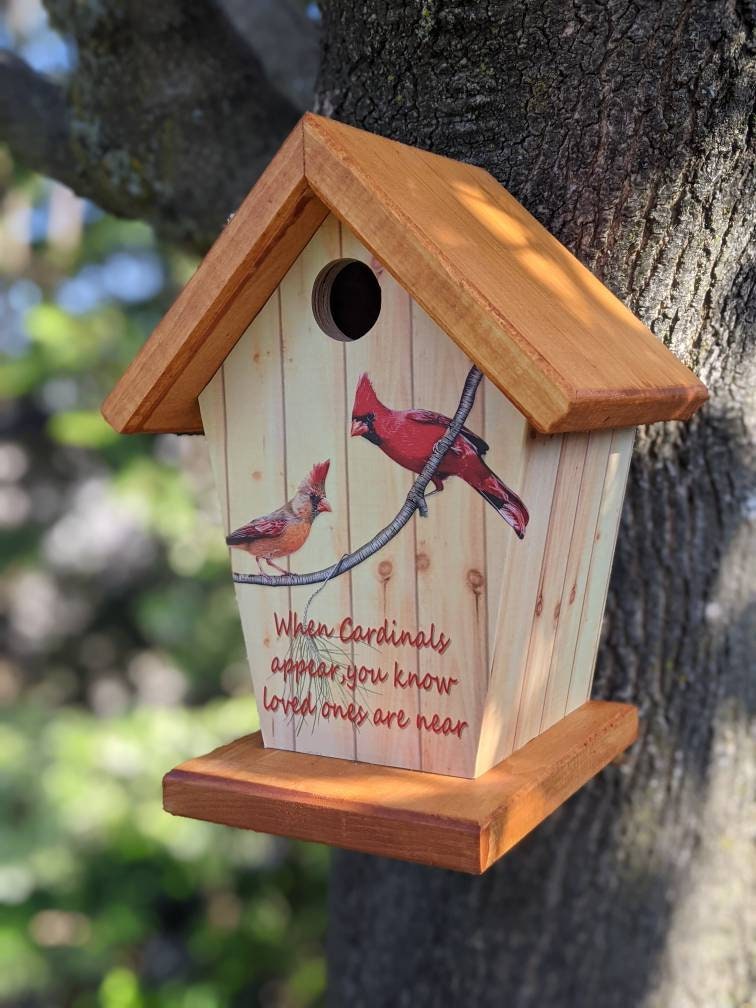 Cardinal (Stained Roof) Birdhouse
