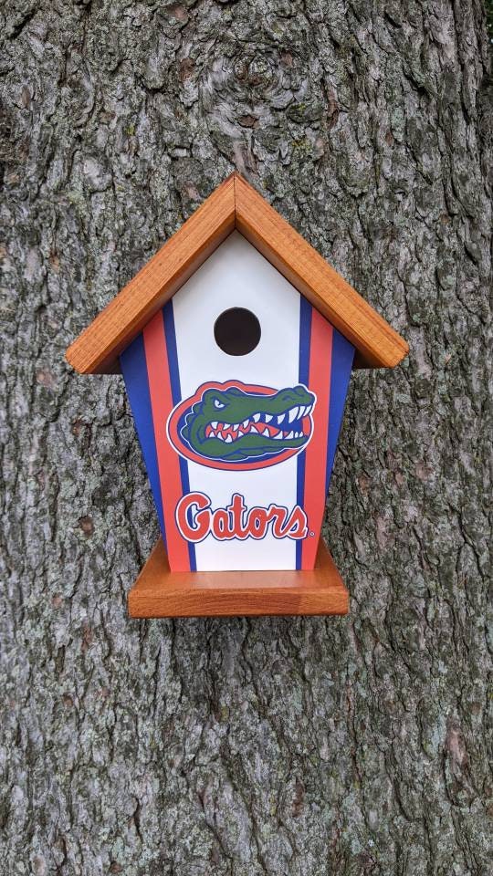Florida Gators (Stained Roof) Birdhouse Sports
