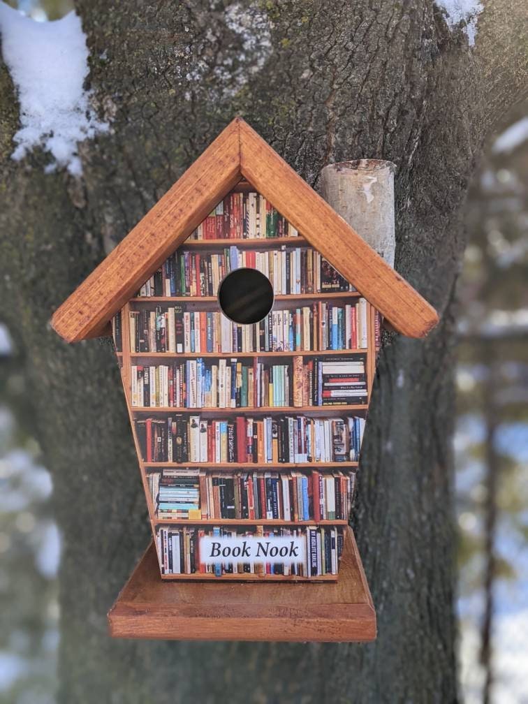 Book Nook(Stained Roof) Birdhouse