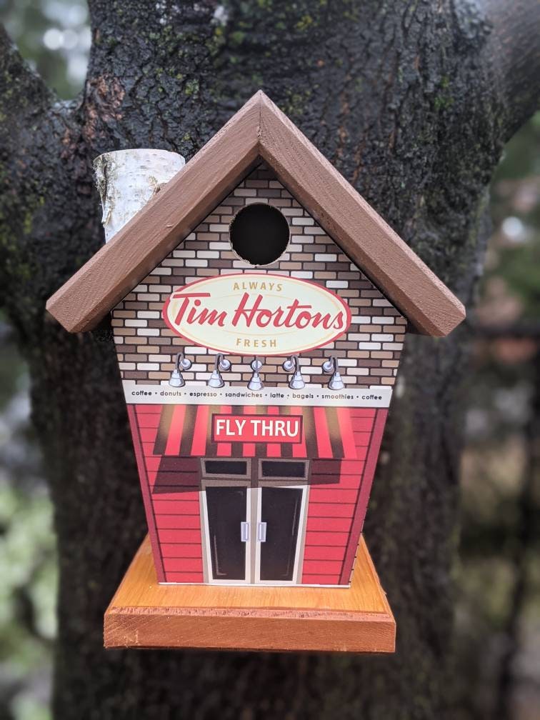 Coffee Lovers Fly Thru (Brown Roof) Birdhouse