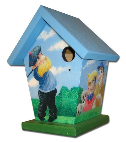 Golf Stained Roof & Base Birdhouse Sports