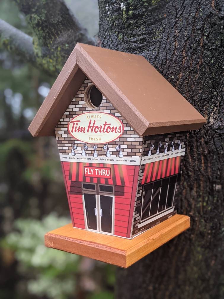 Coffee Lovers Fly Thru (Brown Roof) Birdhouse