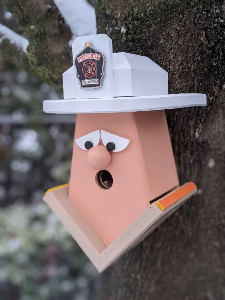 Fire Fighter Unpainted Birdhouse