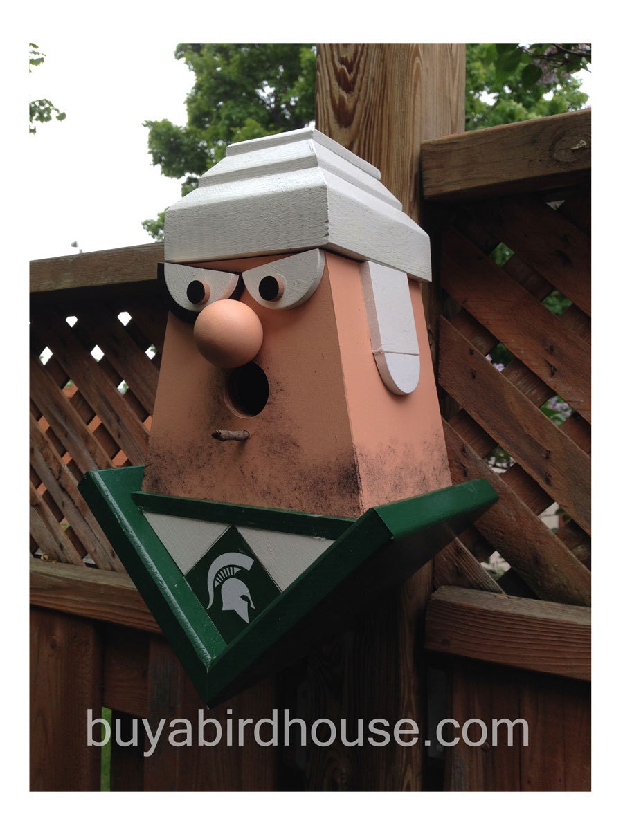 Michigan State Hockey Player Birdhouse