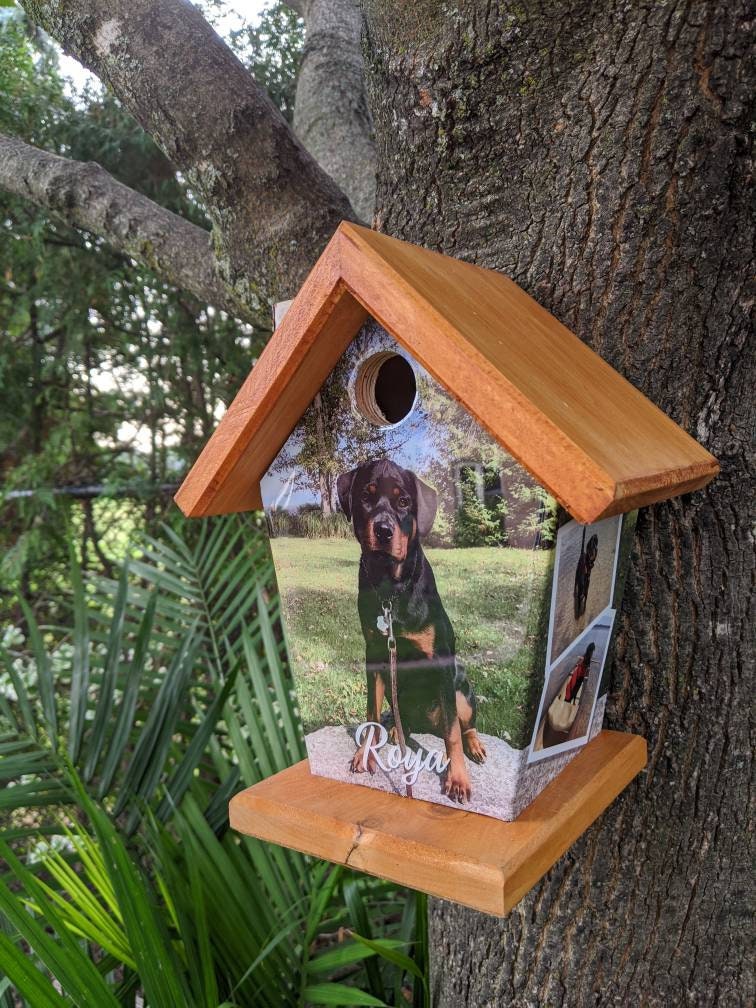 Personalized Pet (Image wrapped + 2 additional side images) Birdhouse