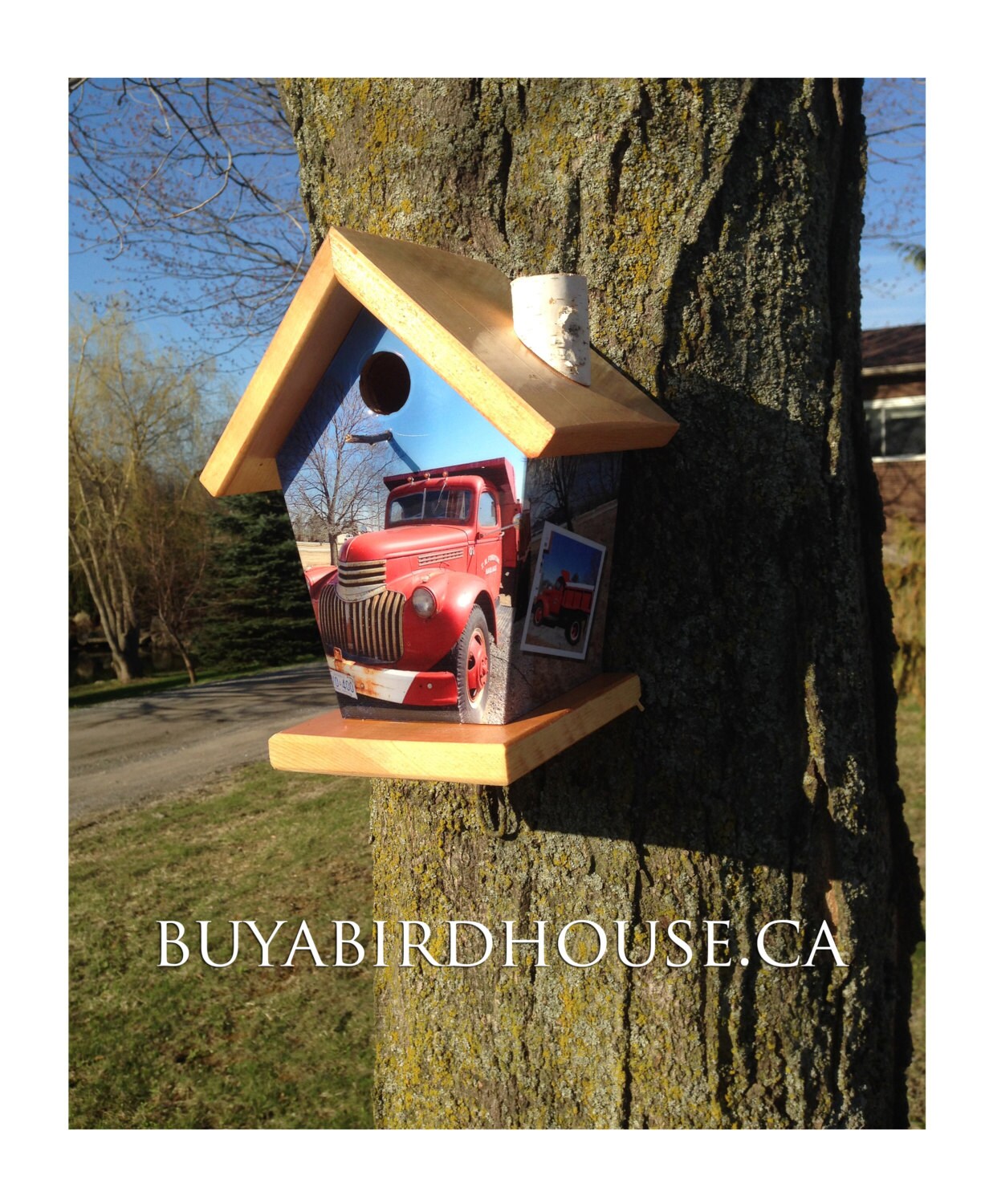 Custom Red Pick up Truck Birdhouse