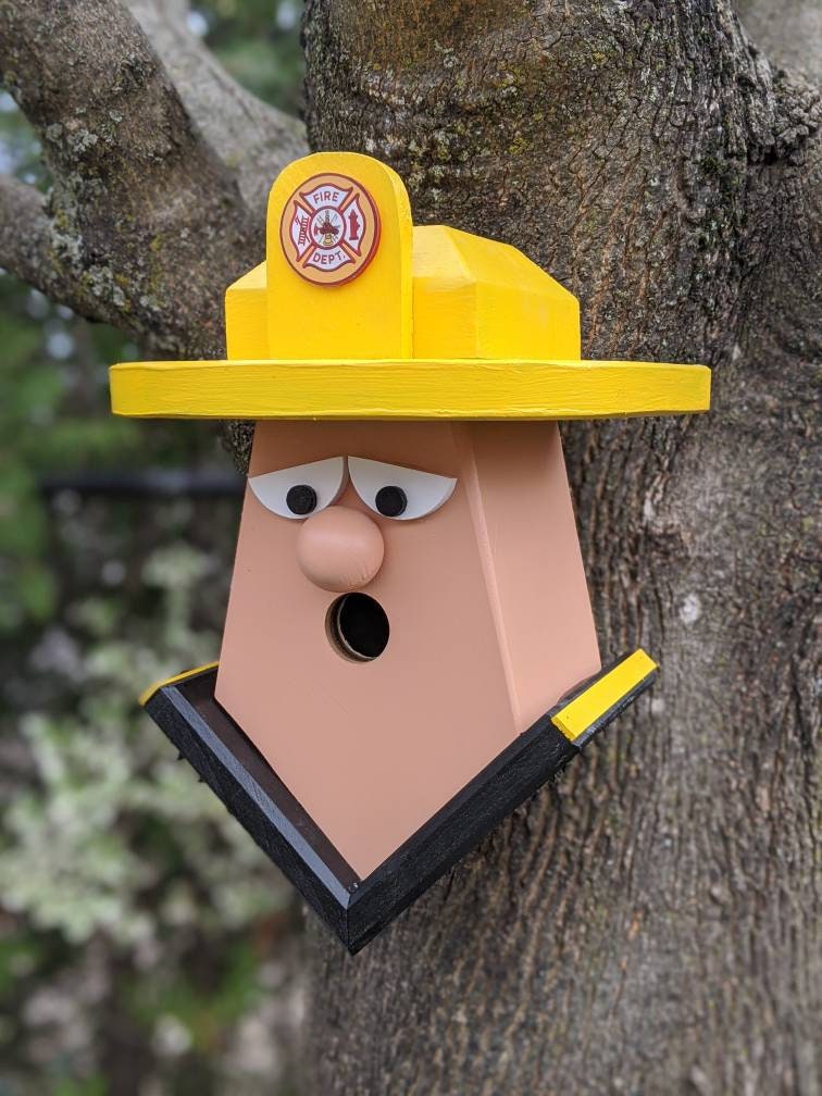 Fire Fighter Unpainted Birdhouse