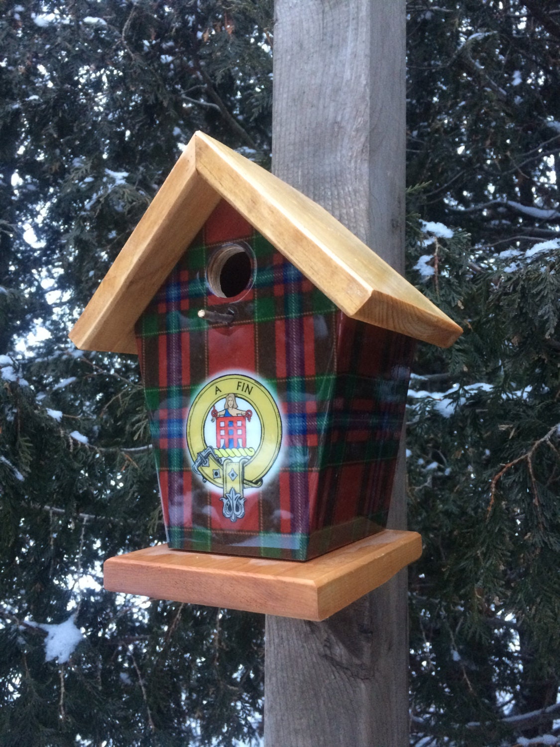 Ogilvie Tartan and Crest Birdhouse
