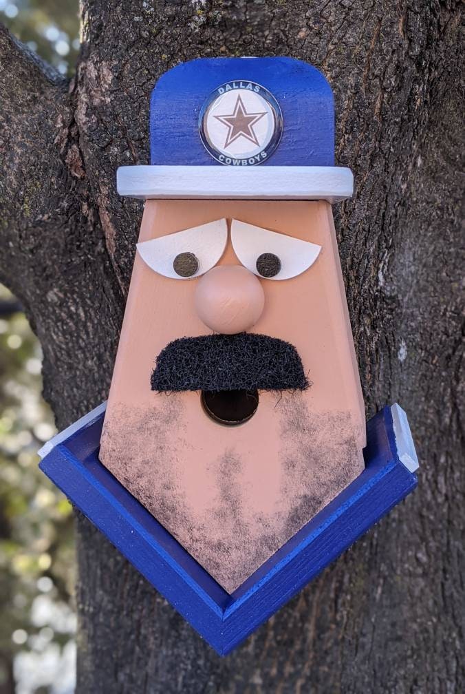 Dallas Cowboys Fan with Moustache Birdhouse