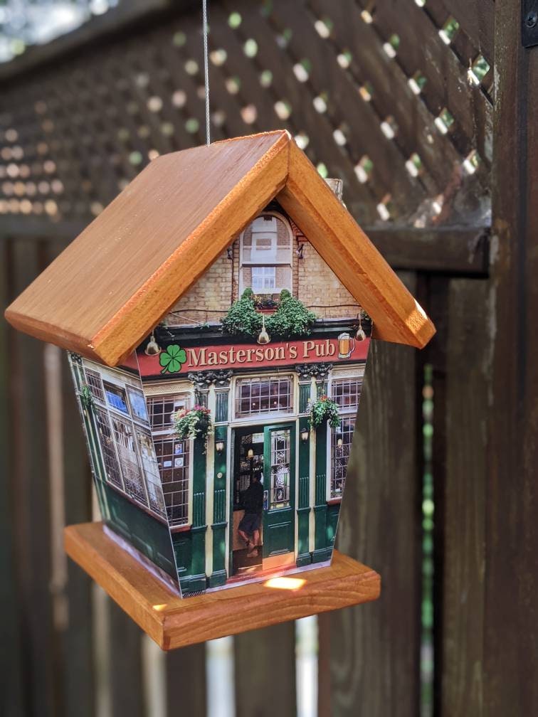Personalized Irish Pub(Stained Roof) Birdhouse