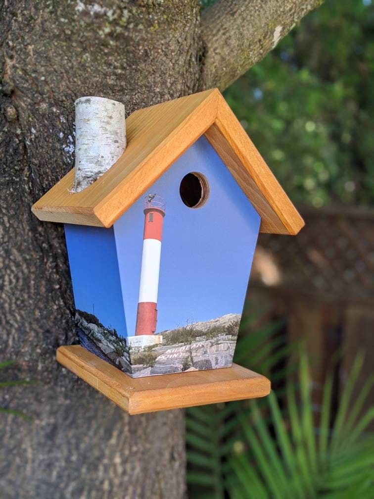 Lighthouse Red & White Birdhouse