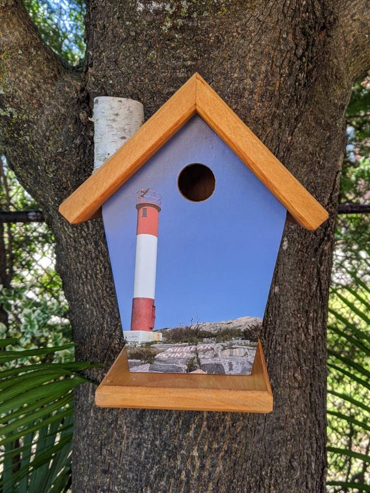Lighthouse Red & White Birdhouse