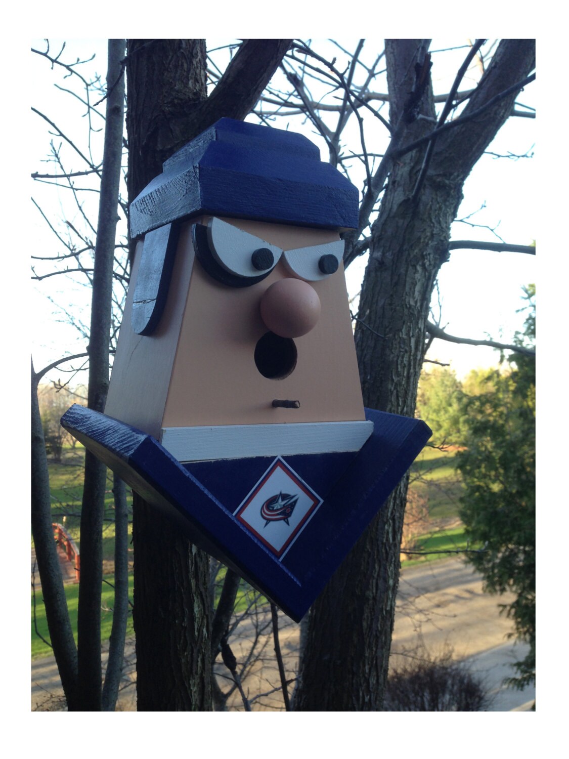 Hockey Player with Black Eye Birdhouse