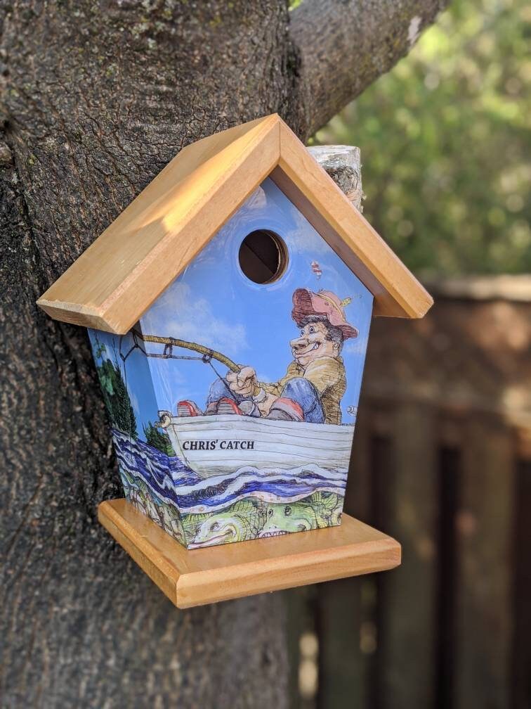 Fishing Personalized Birdhouse Sports