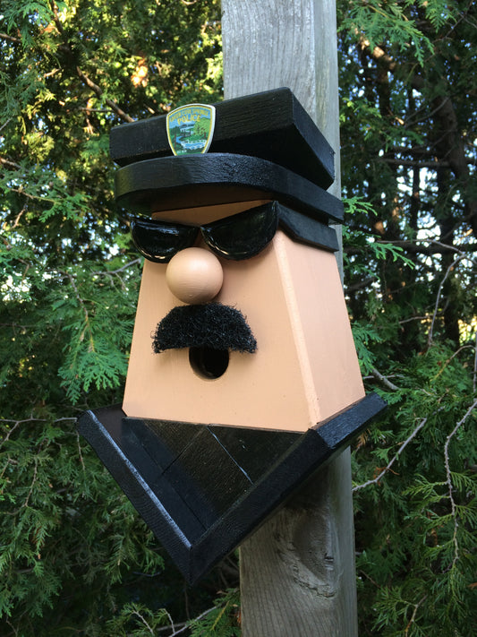 Police Officer Black Tie Birdhouse