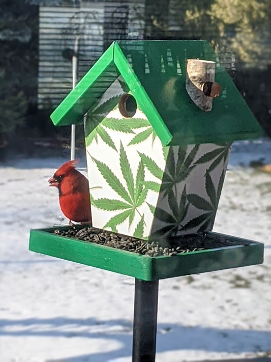 Marijuana theme bird feeder